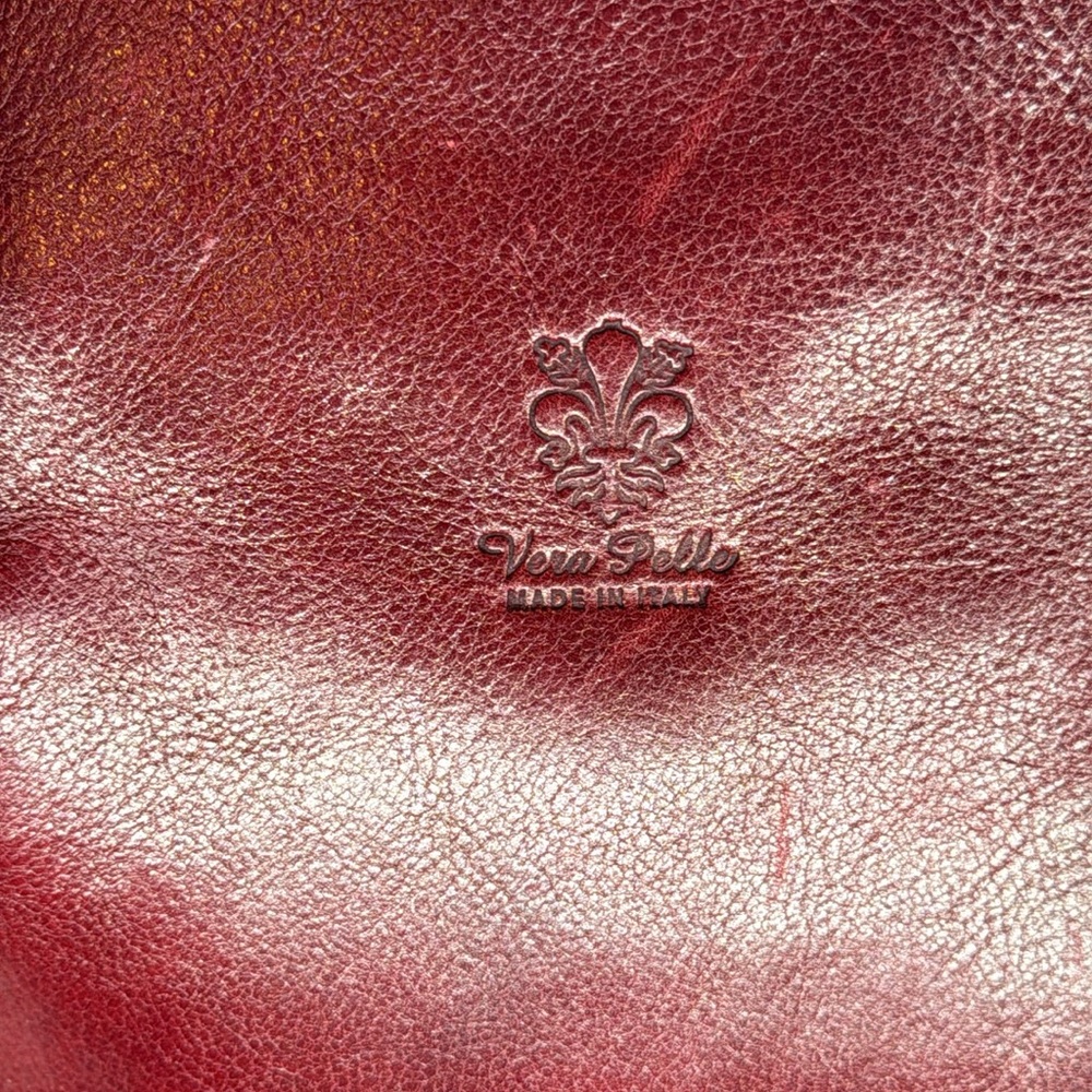 Burgundy Vera Pelle Italian Leather Tote Bag - Picture 5 of 9